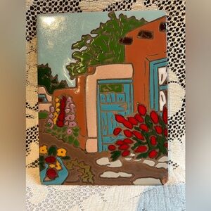 Vintage Mag Mor Studios southwestern adobe trivet/plaque 8”x6”